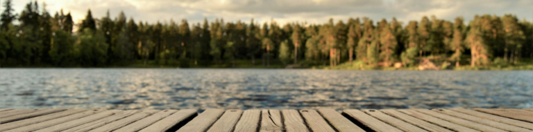 a dock by a lake