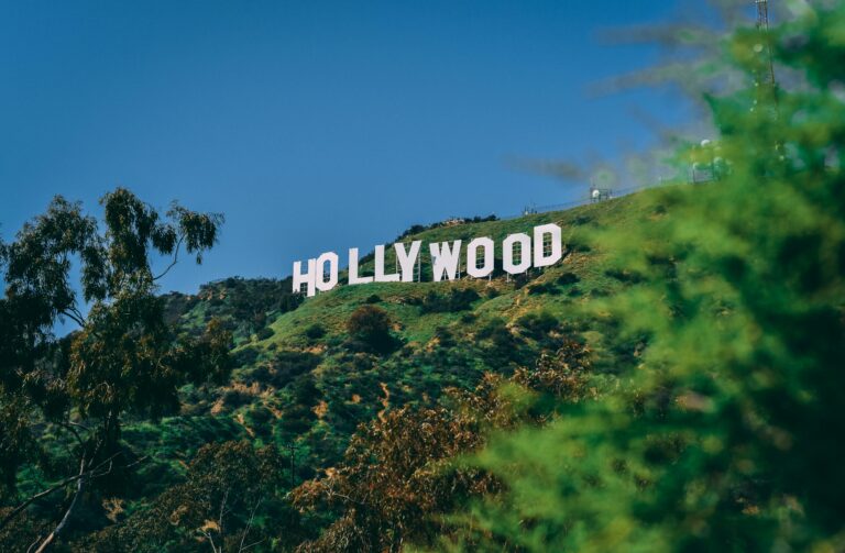 hollywood sign in green verdant LA hills