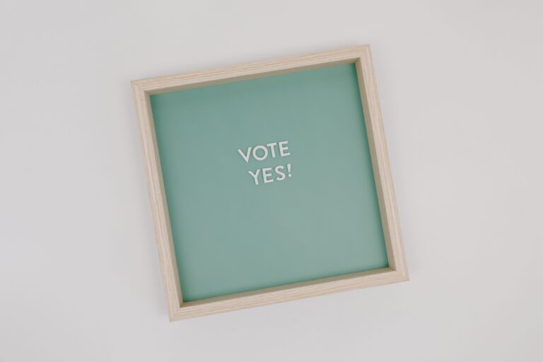 Frame with phrase "Vote Yes!"